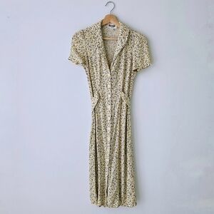 Rouje Paris Floral Print Beige Dress